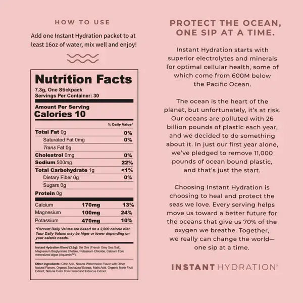 Premium Electrolyte Drink Mix: Watermelon