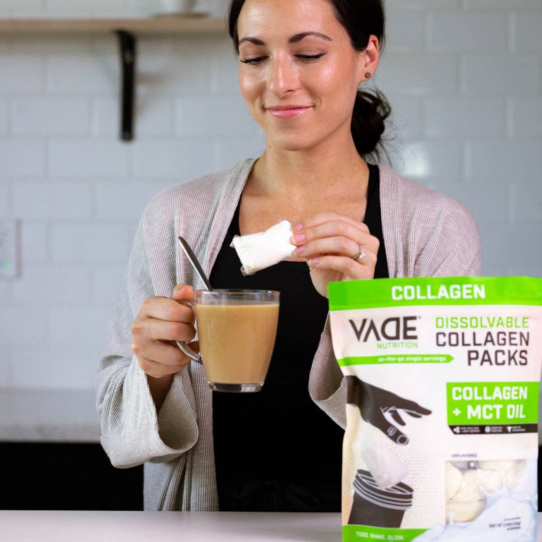 Vade Unflavored Collagen Packs + MCT Oil: 28 Servings