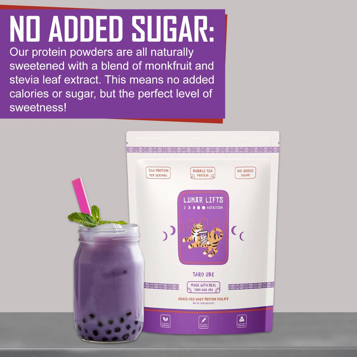 Taro Ube - Grass-fed Whey Isolate Boba Tea Protein Powder