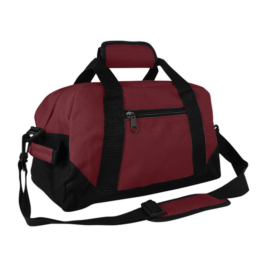 Small Duffle Bag Two Toned Gym Travel Bag: Maroon