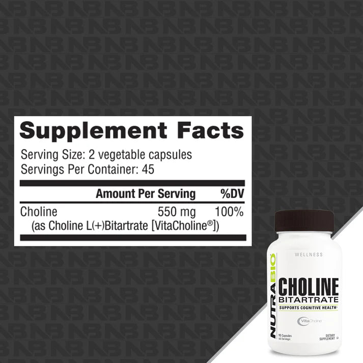 Nutrabio Choline Bitartrate 550mg 90ct