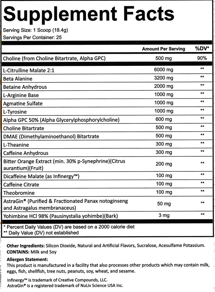 Frontline Formulations CrucibleV2 Extreme Pre Workout Florida Sunshine