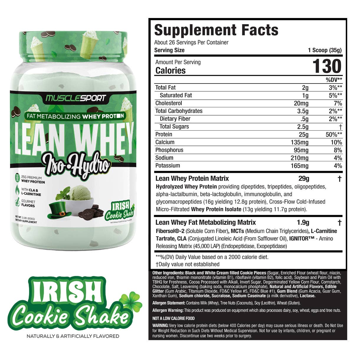 Lean Whey™ 2lb Premium Whey Protein Isolate: Neapolitan Ice Cream