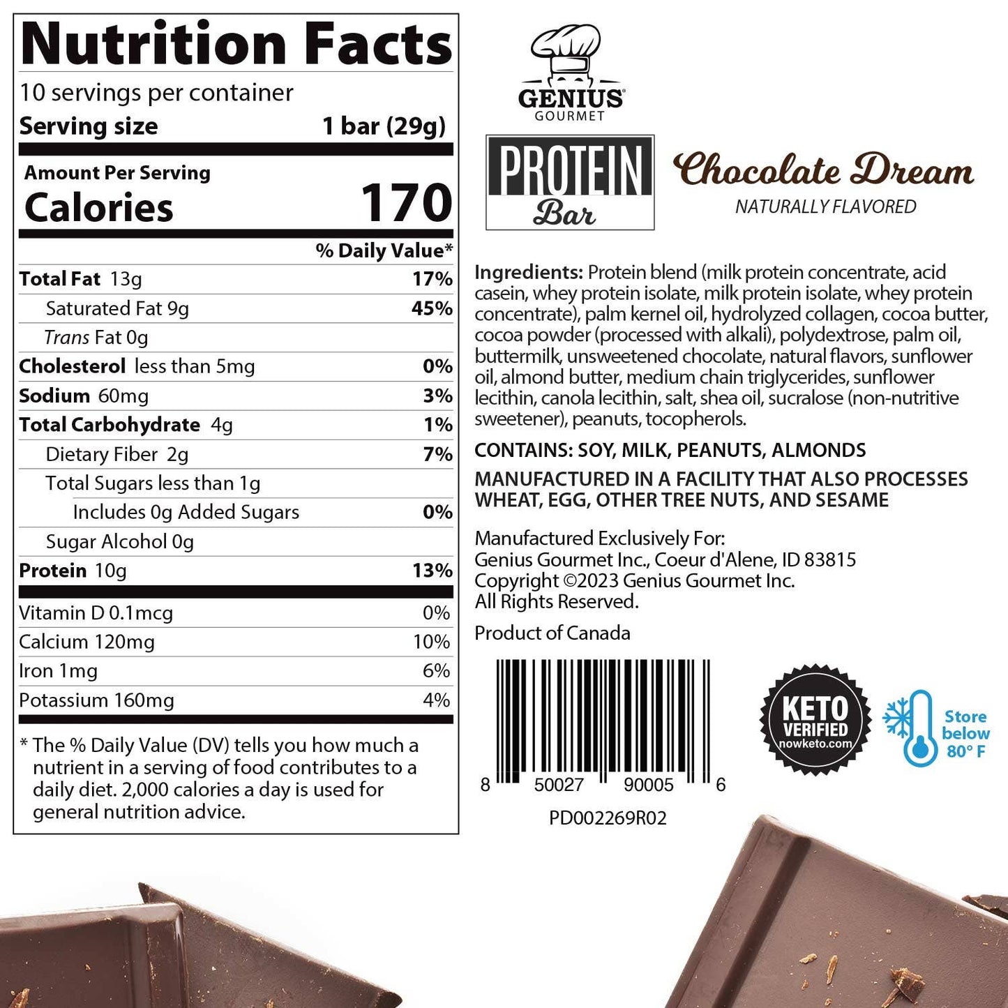 Genius Gourmet Protein Bar - Chocolate Dream