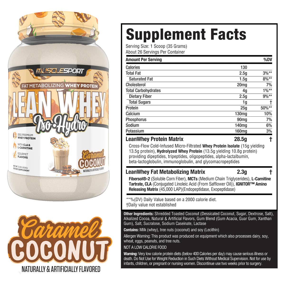 Lean Whey™ 2lb Premium Whey Protein Isolate: Neapolitan Ice Cream