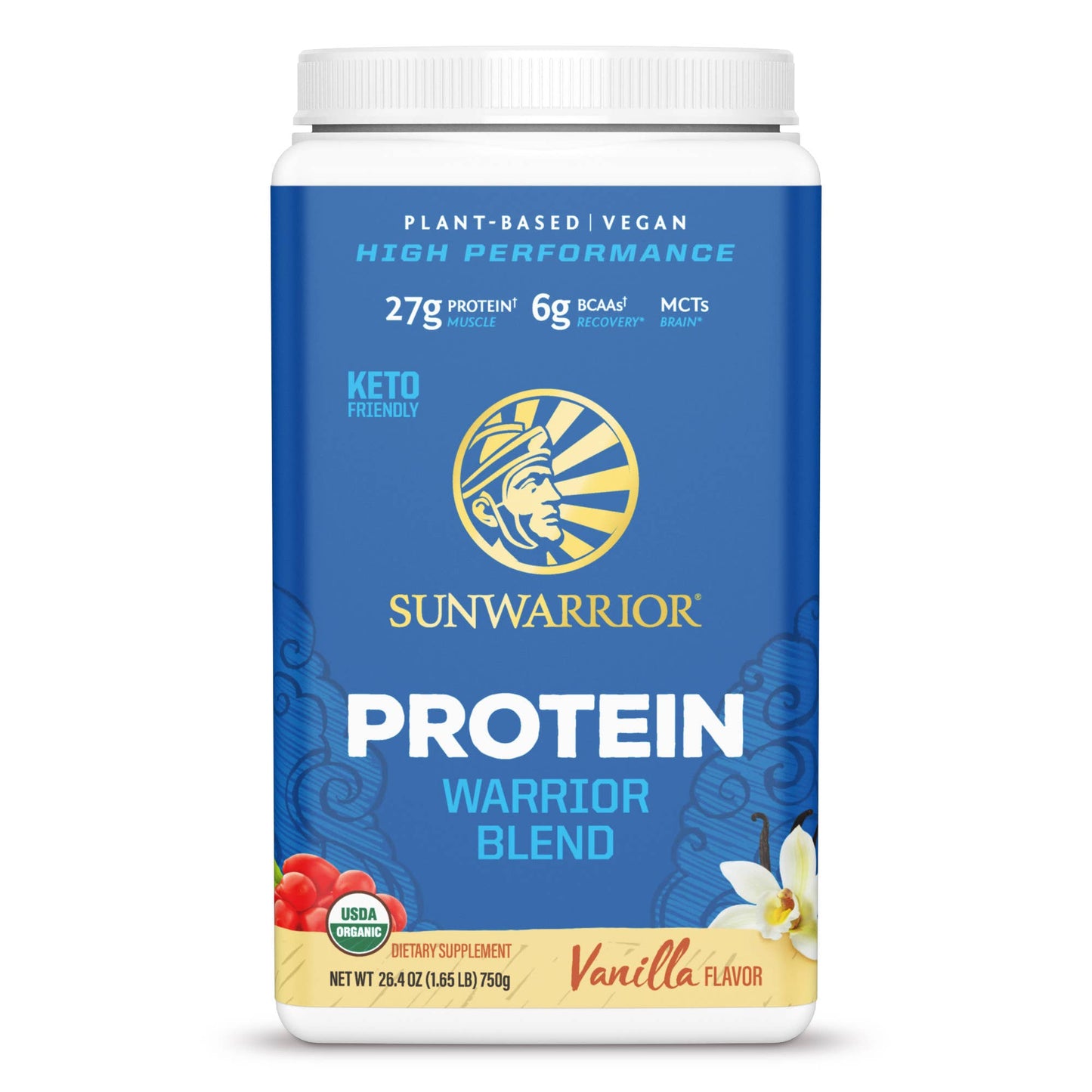 Sunwarrior Warrior Blend Vanilla Protein - Vegan Pea Protein Powder: 375g