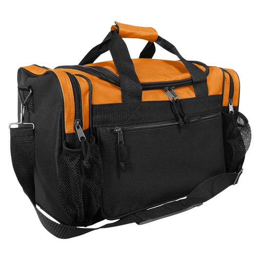 Duffle Bag / Gym Bag Front Mesh Pockets: Orange