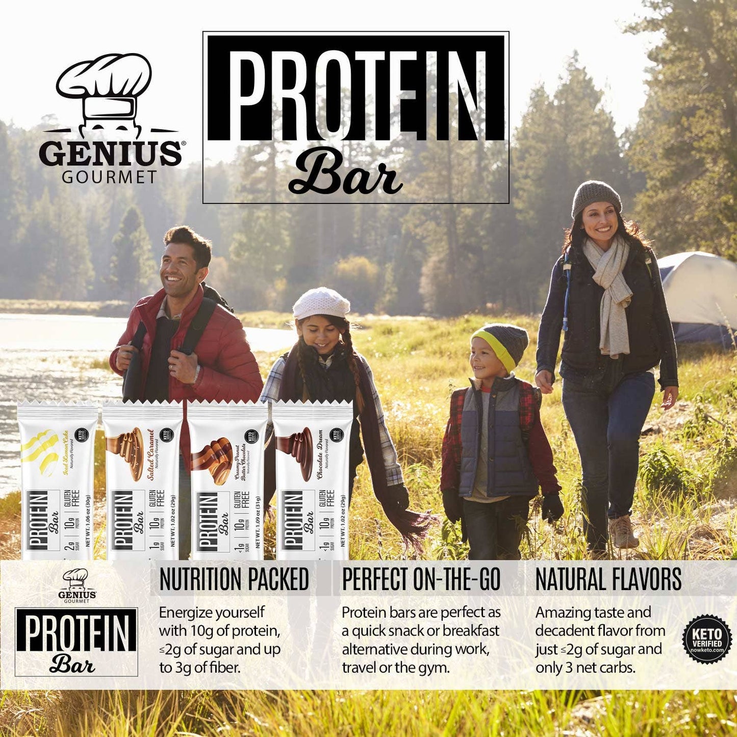 Genius Gourmet Protein Bar - Peanut Butter Chocolate