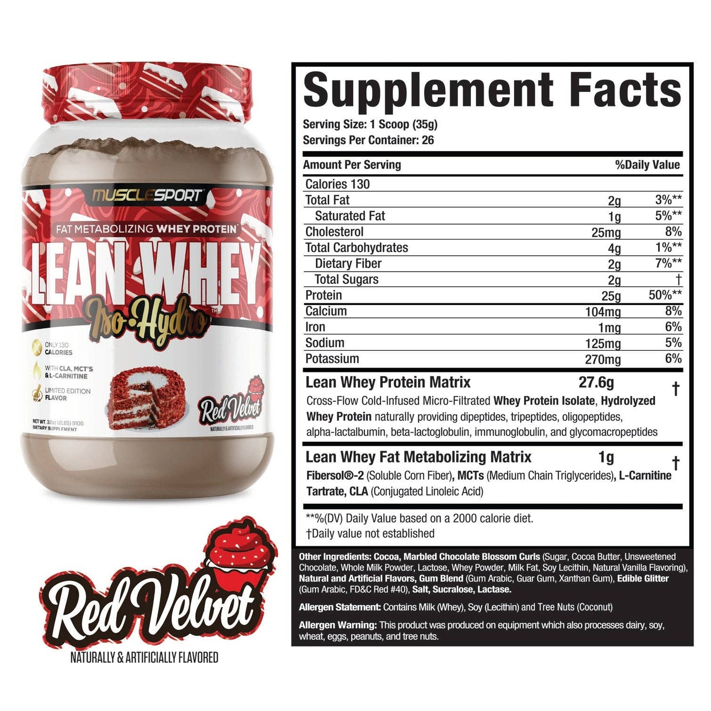Lean Whey™ 2lb Premium Whey Protein Isolate: Carrot Cake