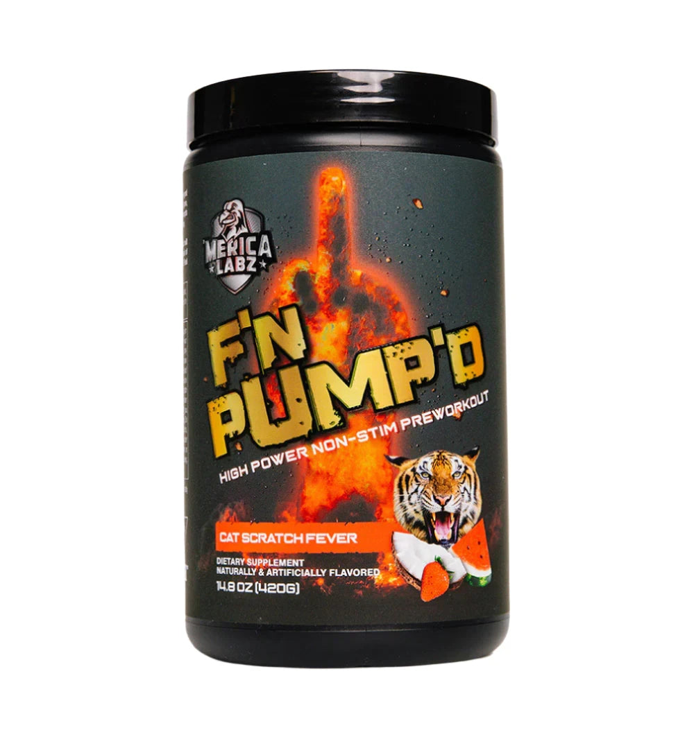 Merica Labz Pre Workout Non Stim F’N Pumped Cat Scratch Fever (tigers blood)