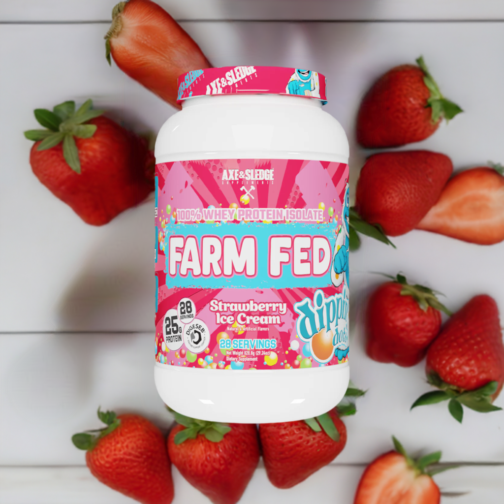 Axe & Sledge Farm Fed Protein Strawberry Ice Cream Dippin Dots