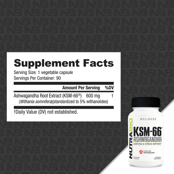 Nutrabio KSM-66 Ashwagandha 600mg 90ct
