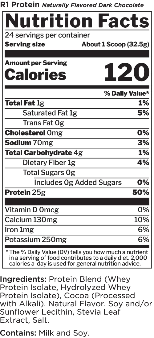 Rule 1 R1 Protein 2lb Naturally Flavored Dark Chocolate