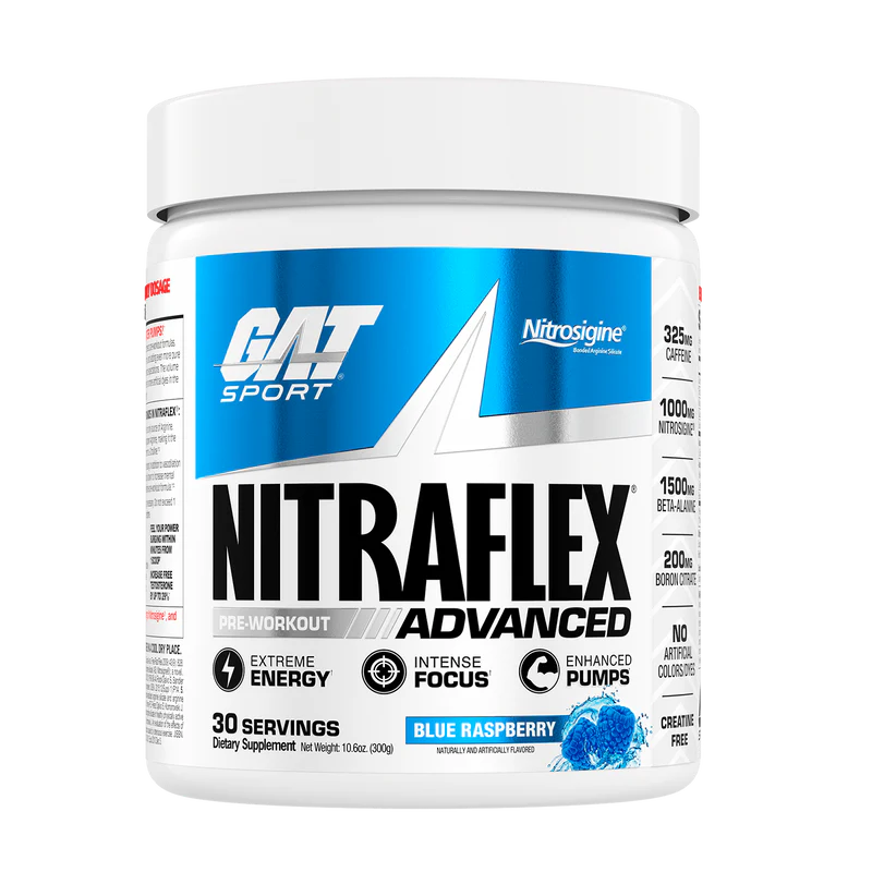 GAT SPORT Nitraflex Advanced Pre Workout Blue Raspberry