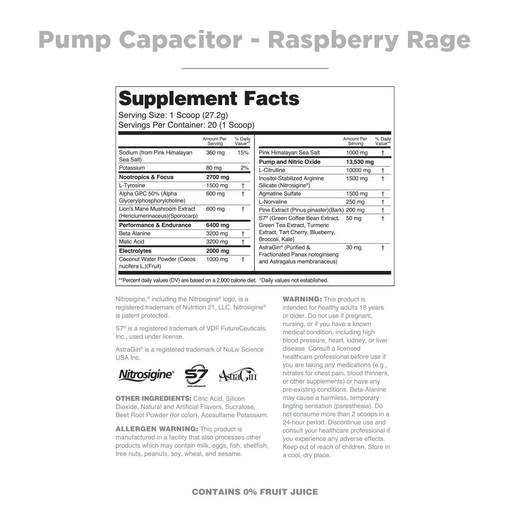 Nutrithority Pump Capacitor Raspberry Rage