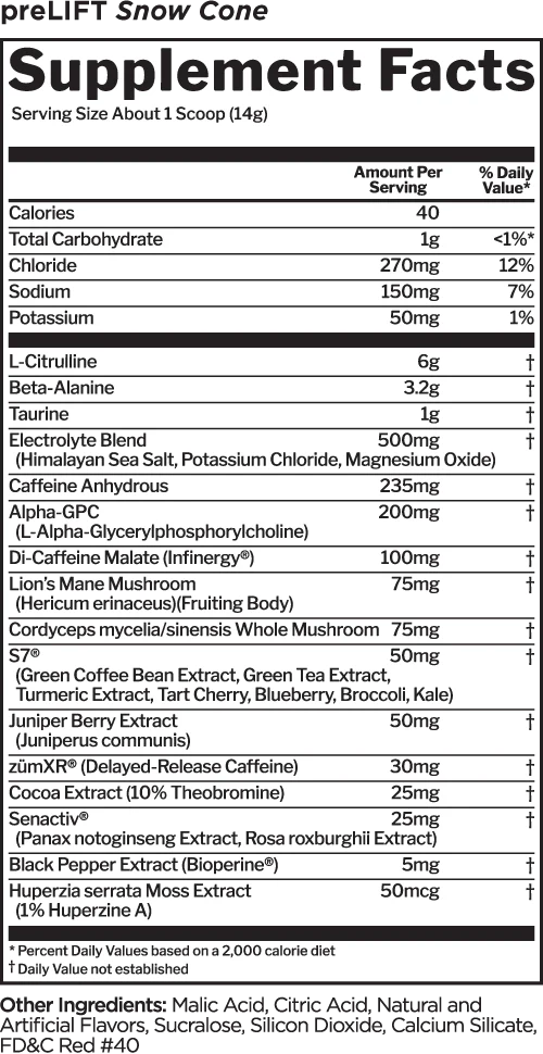 Rule 1 Pre Lift Pre Workout Snow Cone