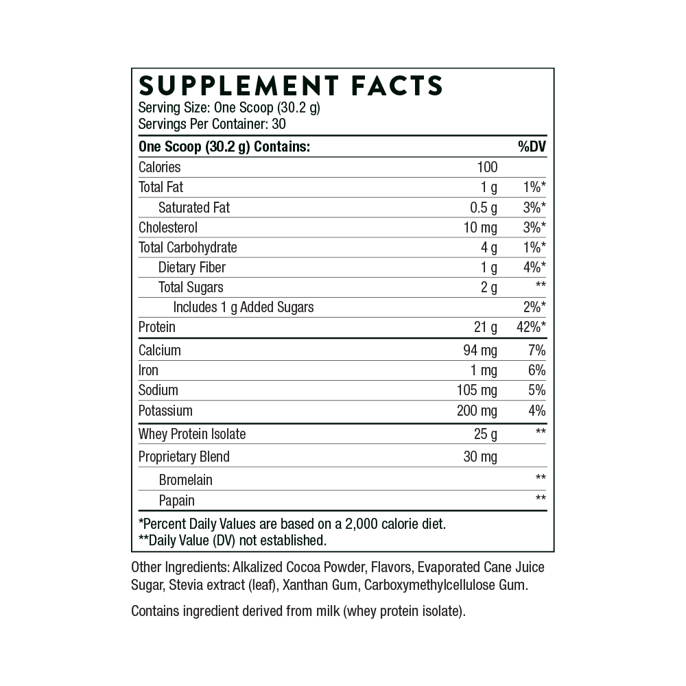 Thorne Whey Protein Isolate Chocolate