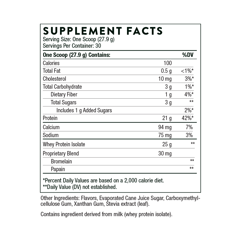 Thorne Whey Protein Isolate Vanilla