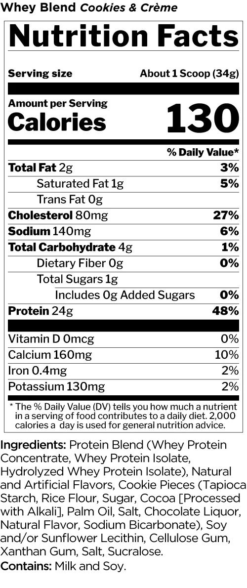 Rule 1 Whey Blend Protein 2lb Cookies & Creme