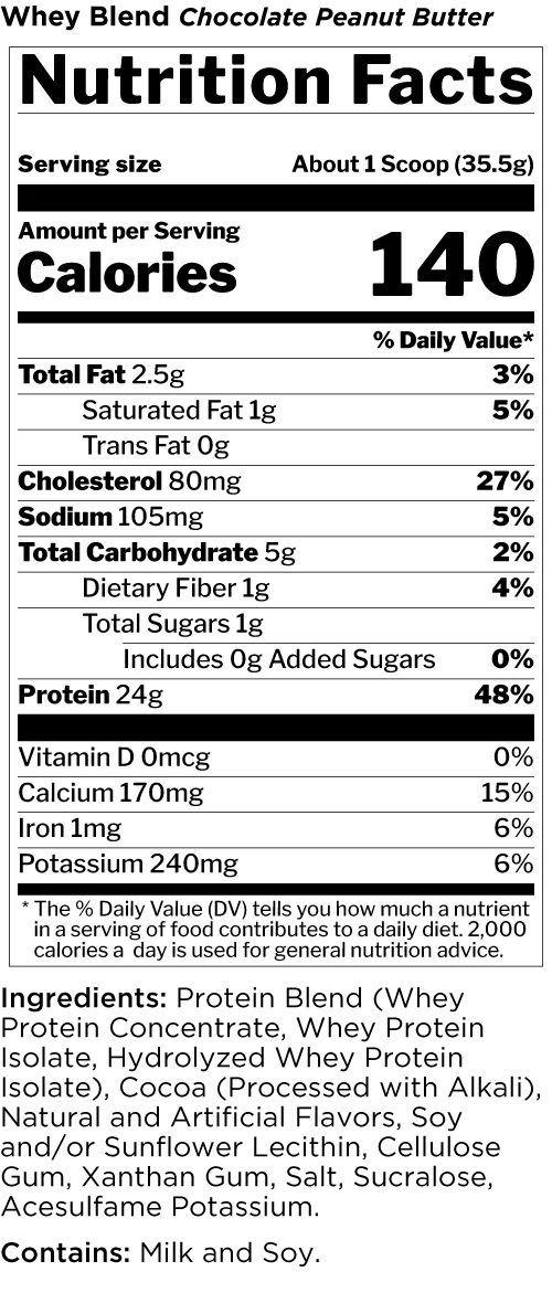 Rule 1 Whey Blend Protein 2lb Chocolate Peanut Butter