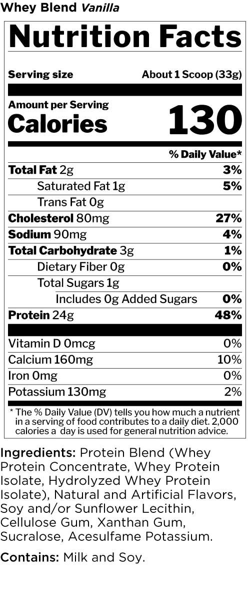 Rule 1 Whey Blend Protein 2lb Vanilla Ice Cream